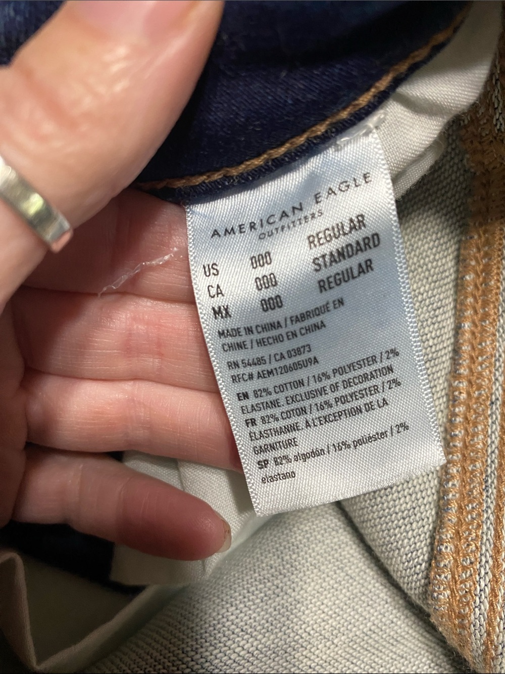 American Eagle Outfitters Ripped Dark Blue High-Rise Skinny Jeggings - Picture 4 of 8